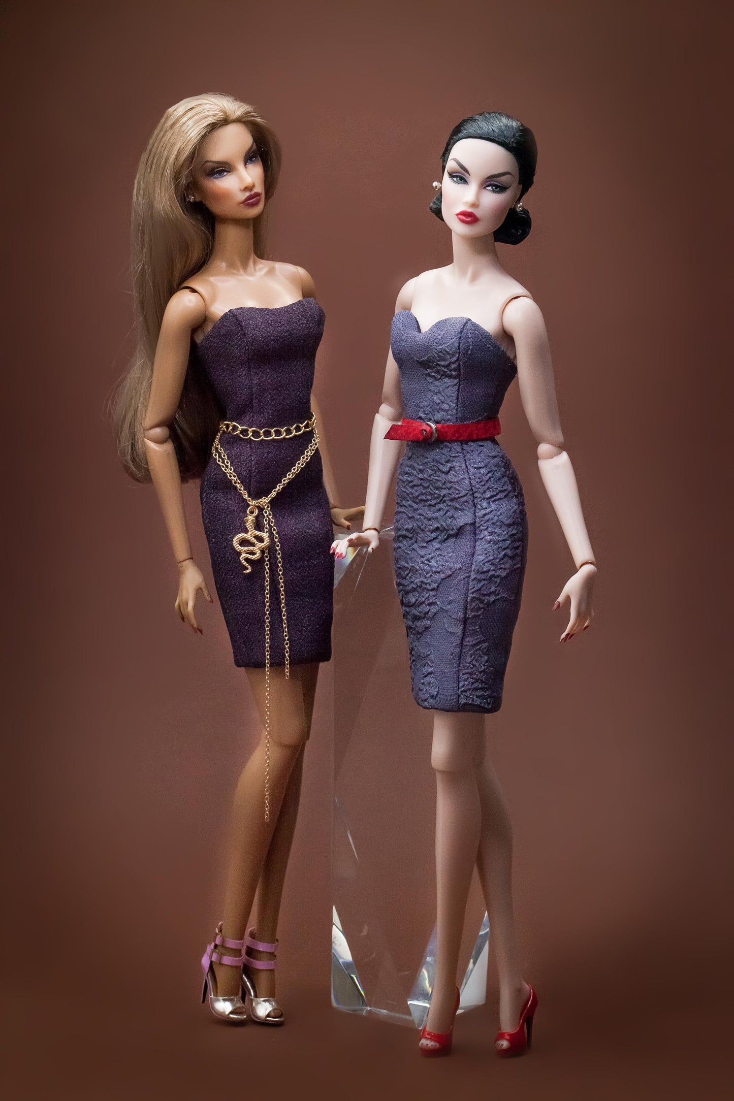 PDF Digital Pattern Etui dress for Fashion Royalty Nu Face BB MTM dolls Integrity toys. Video tutorial.