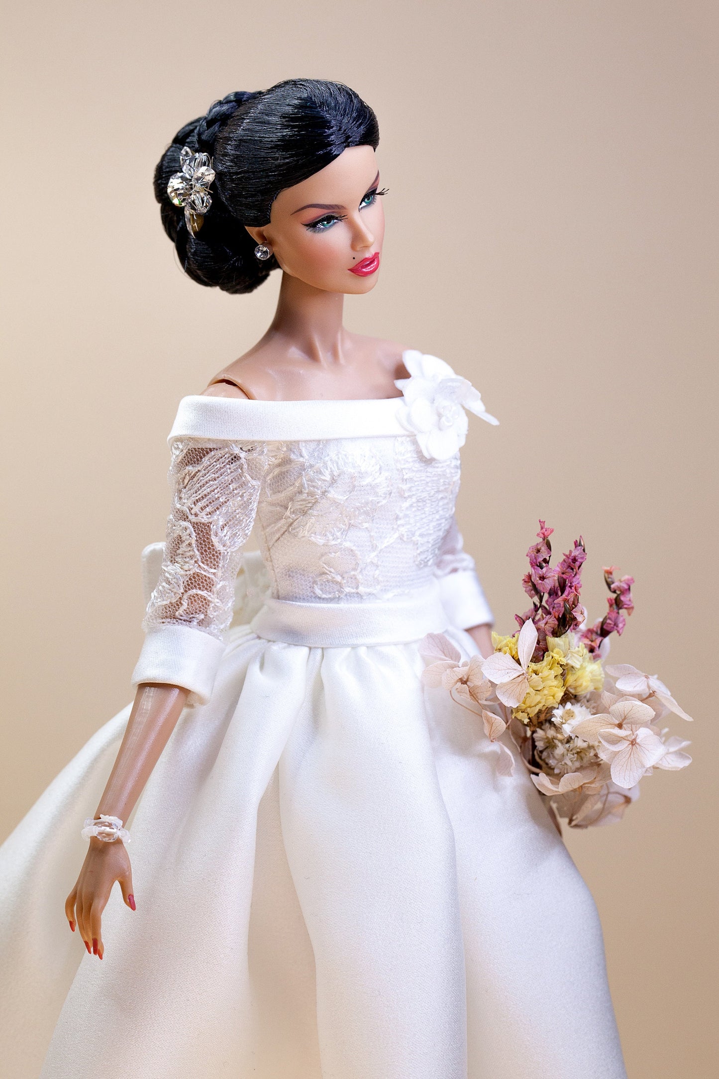 Wedding dress for Integrity toys Fashion Royalty Nu Face Poppy Parker 12 inch fashion dolls.