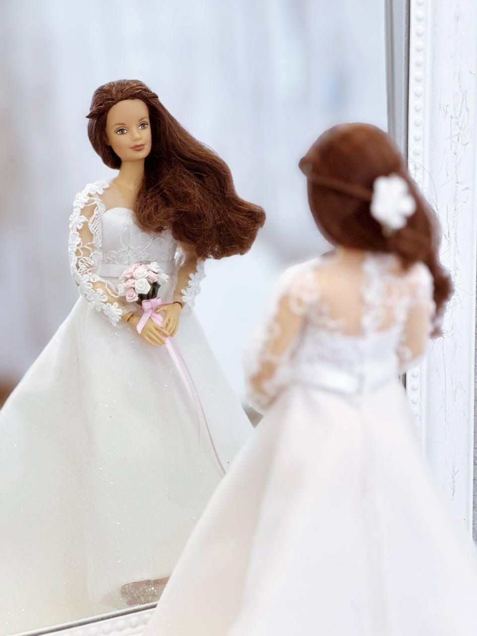 PDF Digital Pattern bridal dress, ball gown dress for BB Curv. dolls. Video tutorial.