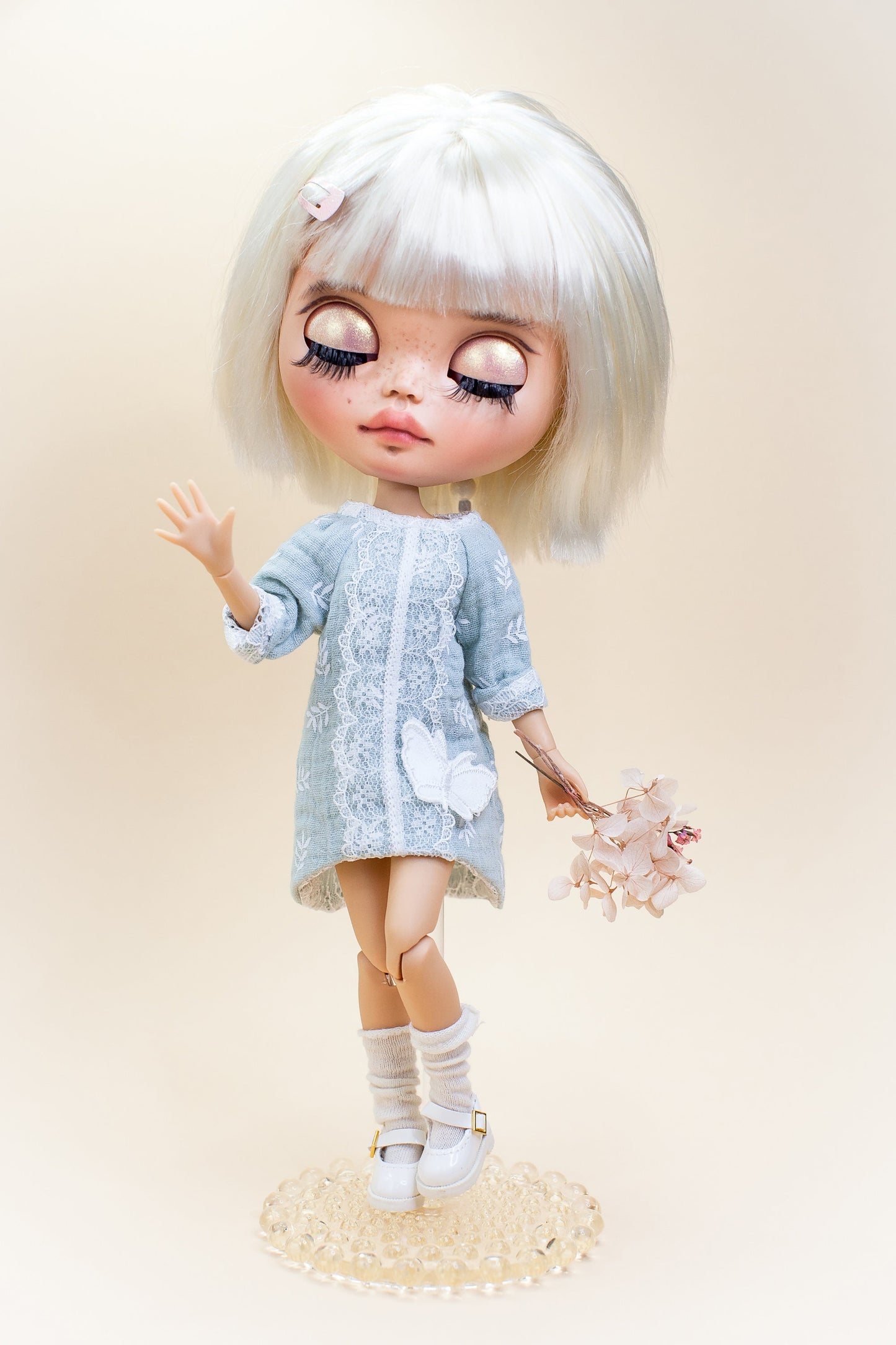 Mulberry dress for Blythe doll. Butterfly dress. 1:6 doll dress.