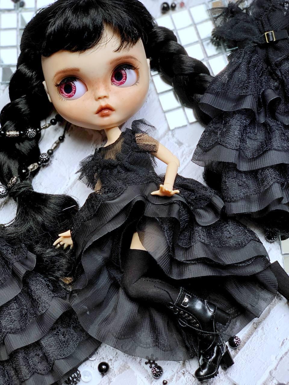 PDF Digital Pattern wide skirt dress for Blythe doll. YouTube VIDEO.