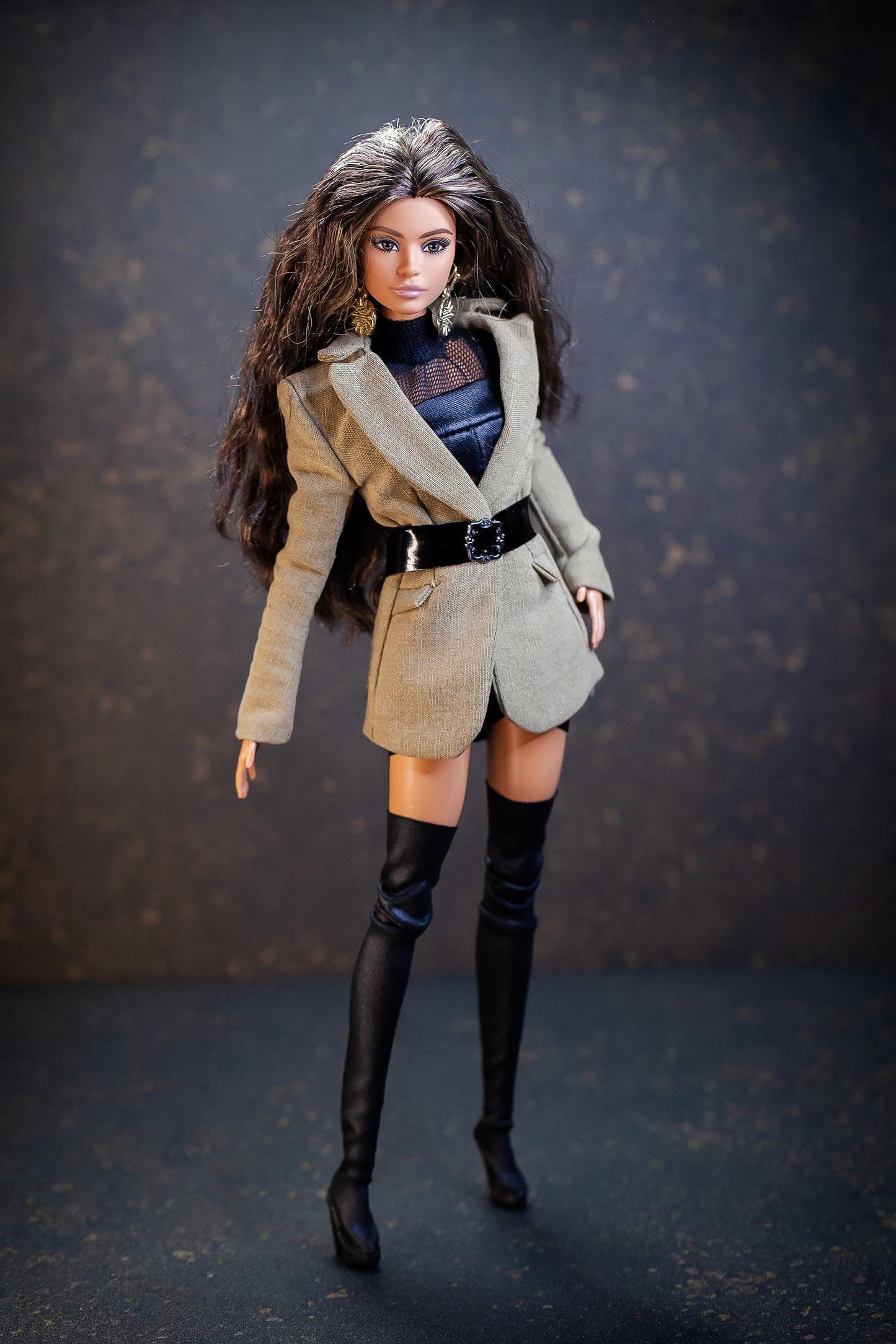 Suit blazer, trousers, vest moss green for Integrity Toys Poppy Parker Fashion Royalty Nu Face BB MTM