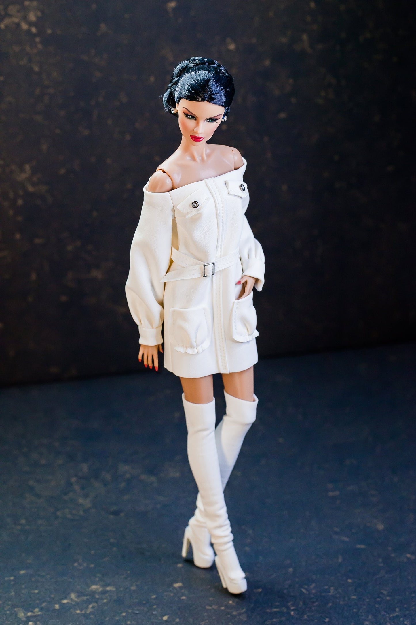 Dress and boots made of artificial leather Integrity Toys Poppy Parker Nu Face Fashion Royalty dolls