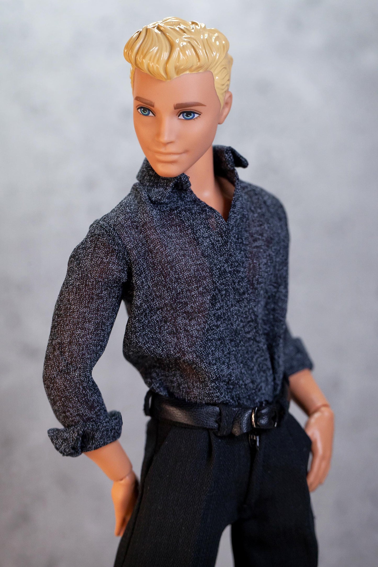 PDF Digital Pattern casual shirt for 1:6 12" male MTM fashion doll. Video tutorial.