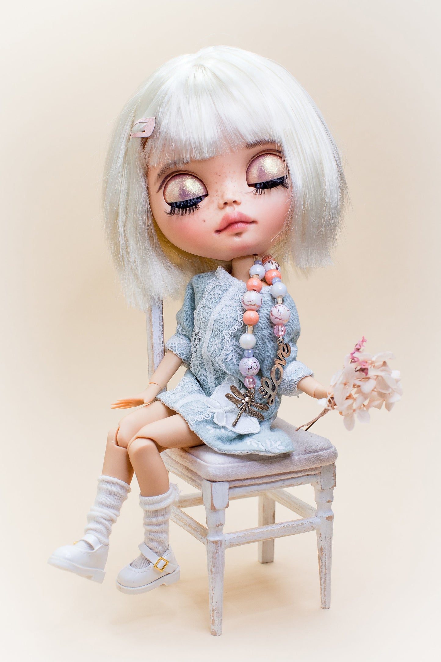 Mulberry dress for Blythe doll. Butterfly dress. 1:6 doll dress.