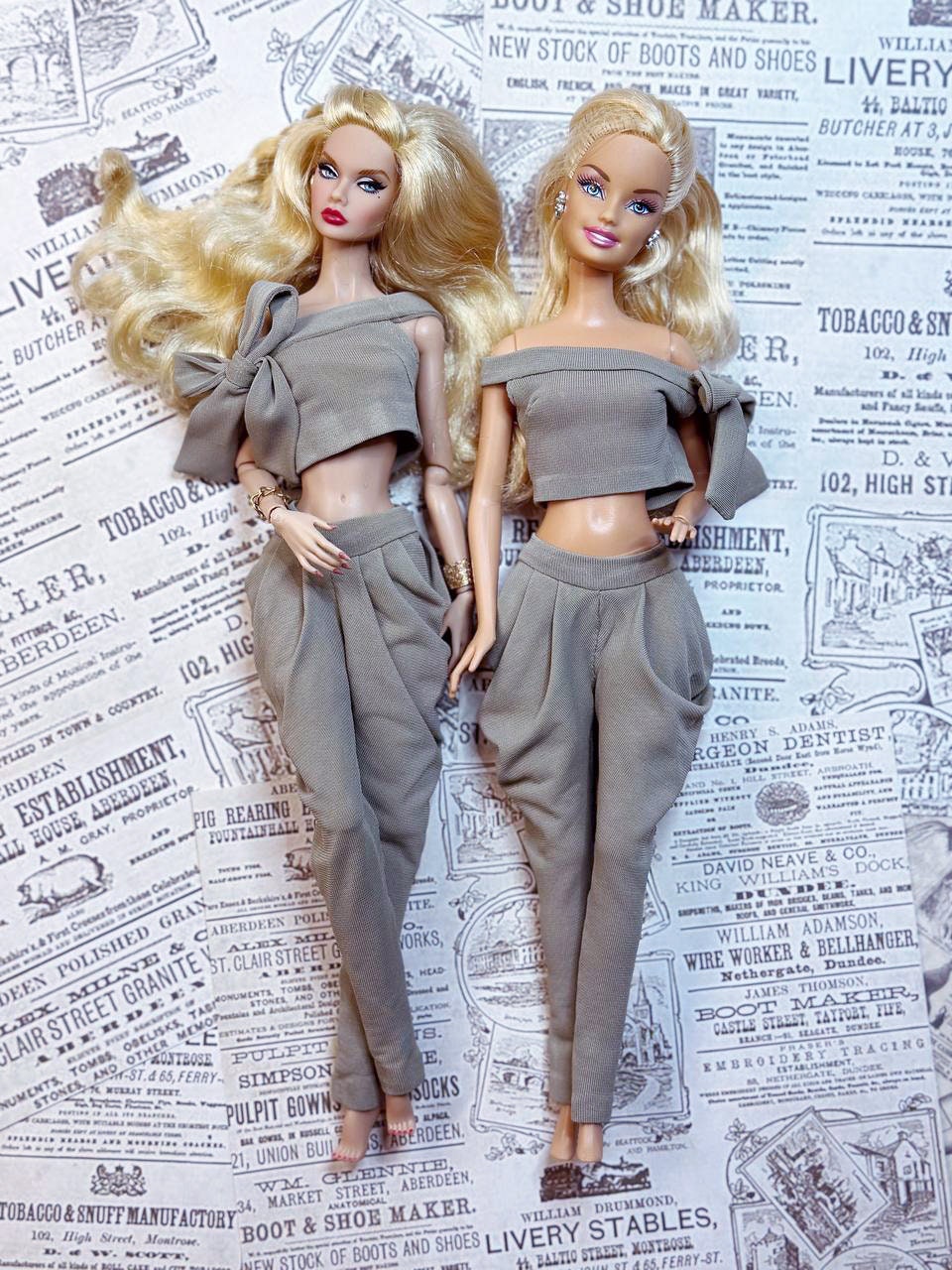Pleated pants, top and T-shirt for 12 inch fashion dolls by Integrity Toys dolls