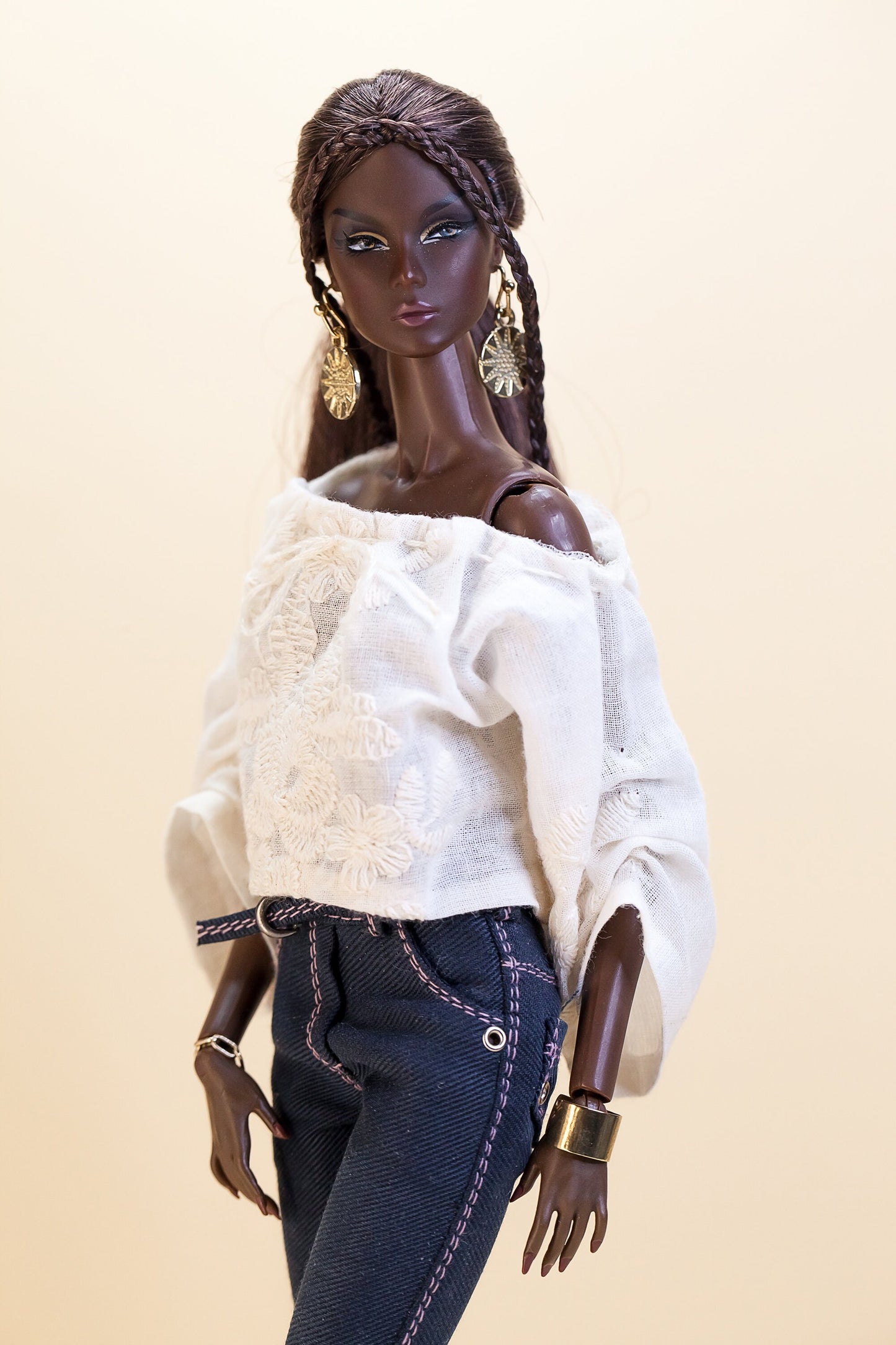 PDF Digital Pattern high waist jeans for BB & Integrity toys dolls. VIDEO tutorial.