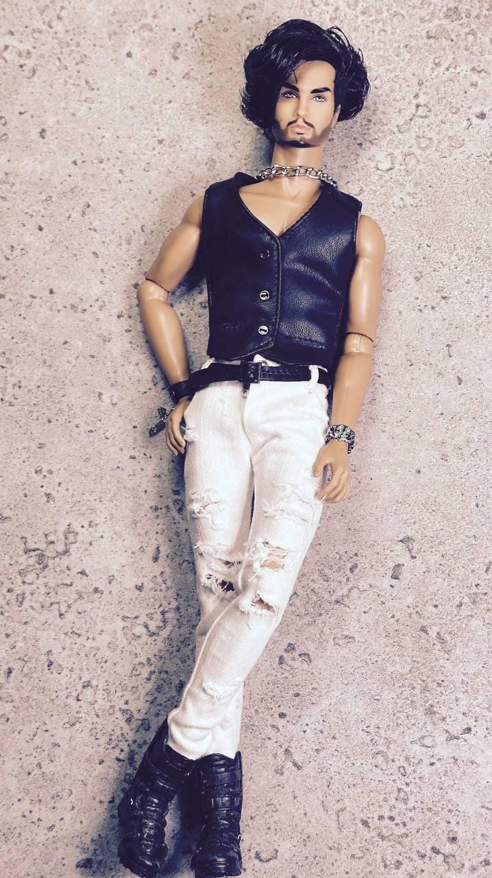 PDF Digital Pattern leather vest for male FR HOMME Monarch doll Integrity toys.
