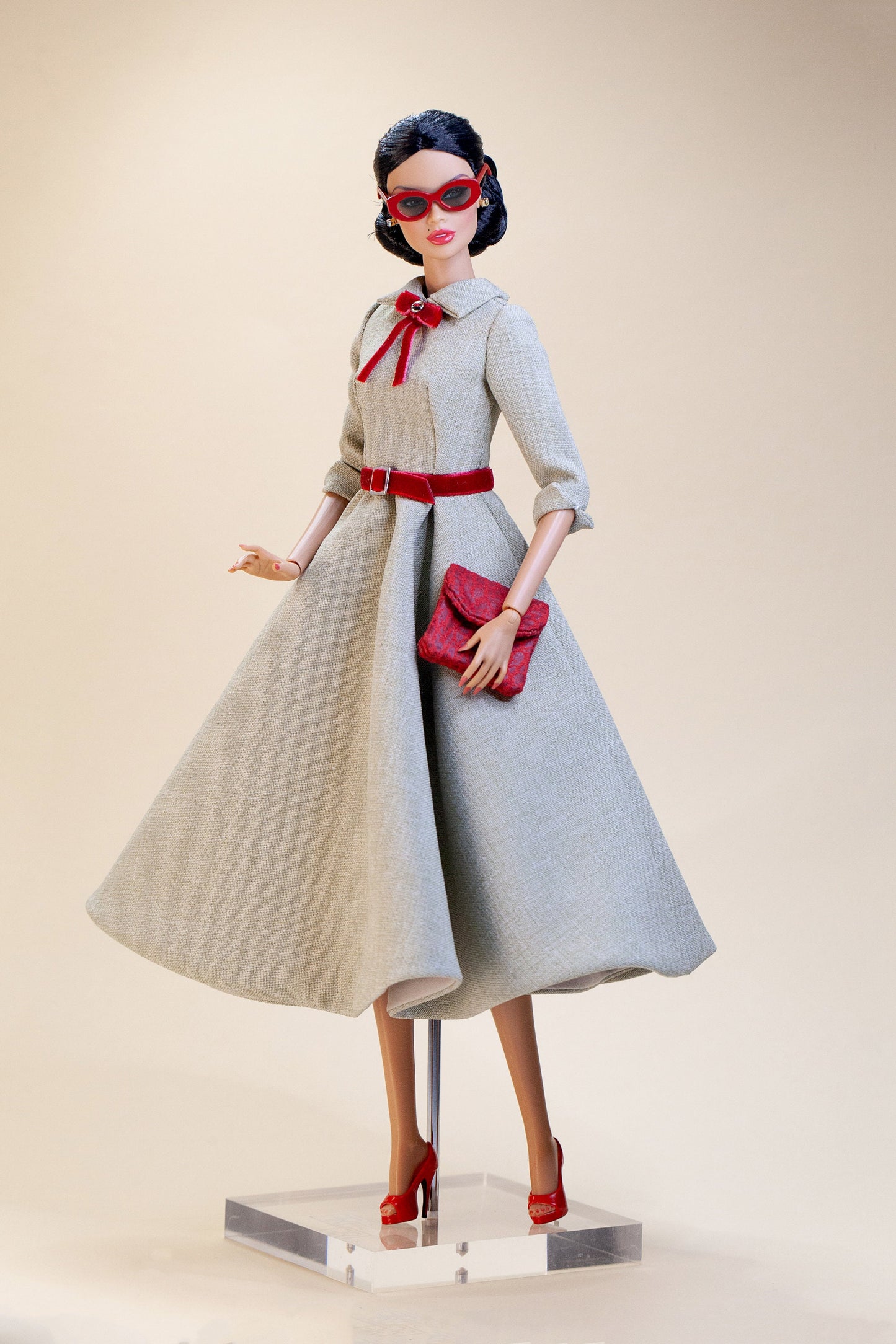 PDF Digital Pattern retro dress for BB & Integrity toys dolls. VIDEO tutorial.