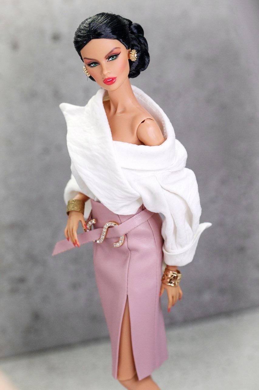 Blouse body and skirt leather imitation for Integrity Toys Poppy Parker Fashion Royalty Nu Face