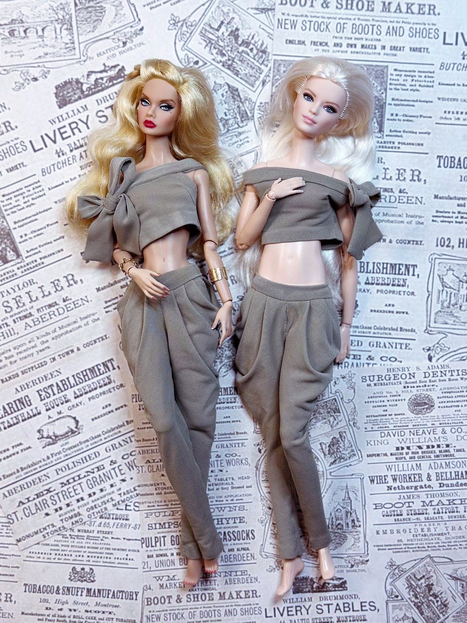 Pleated pants, top and T-shirt for 12 inch fashion dolls by Integrity Toys dolls