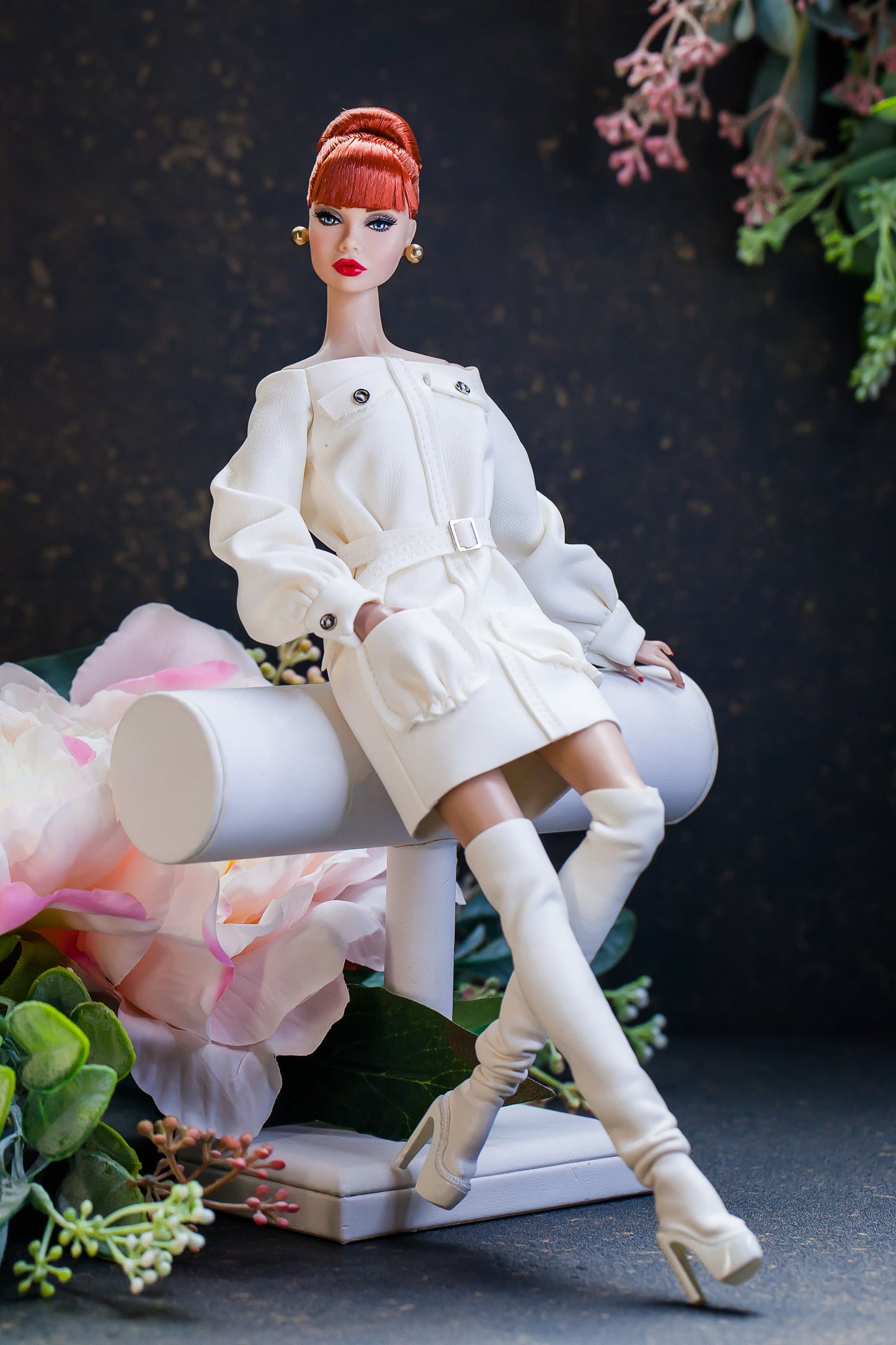 Dress and boots made of artificial leather Integrity Toys Poppy Parker Nu Face Fashion Royalty dolls