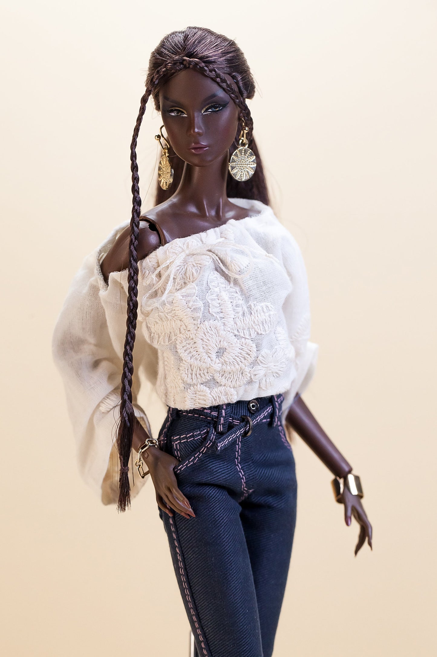 PDF Digital Pattern high waist jeans for BB & Integrity toys dolls. VIDEO tutorial.