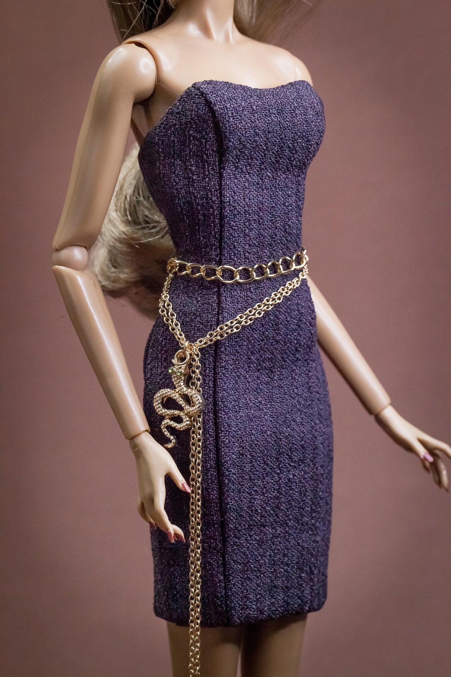 PDF Digital Pattern Etui dress for Fashion Royalty Nu Face BB MTM dolls Integrity toys. Video tutorial.