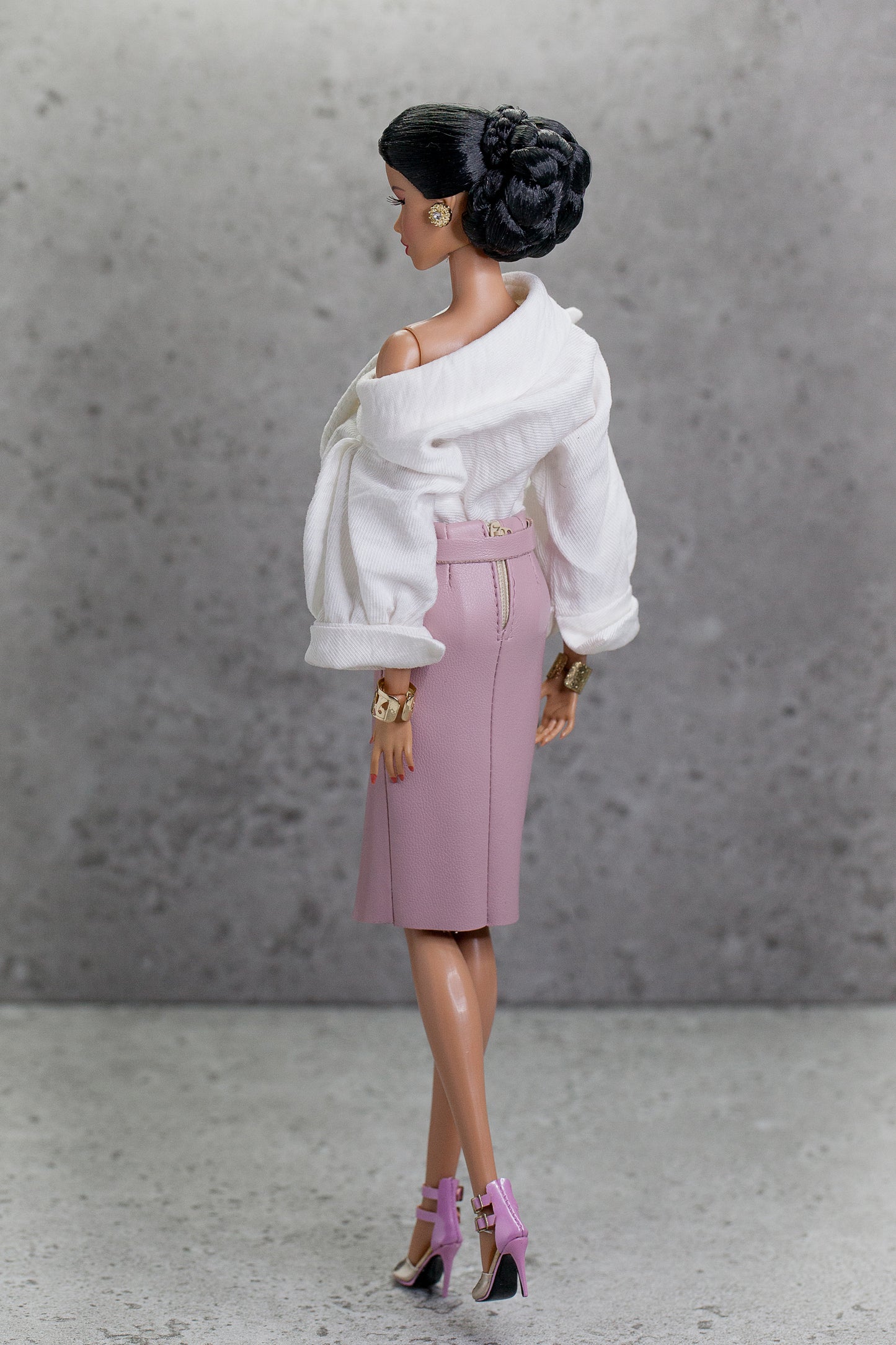 Seiden Bluse Body und Rock Leder Imitat für Integrity Toys Poppy Parker Fashion Royalty Nu Face