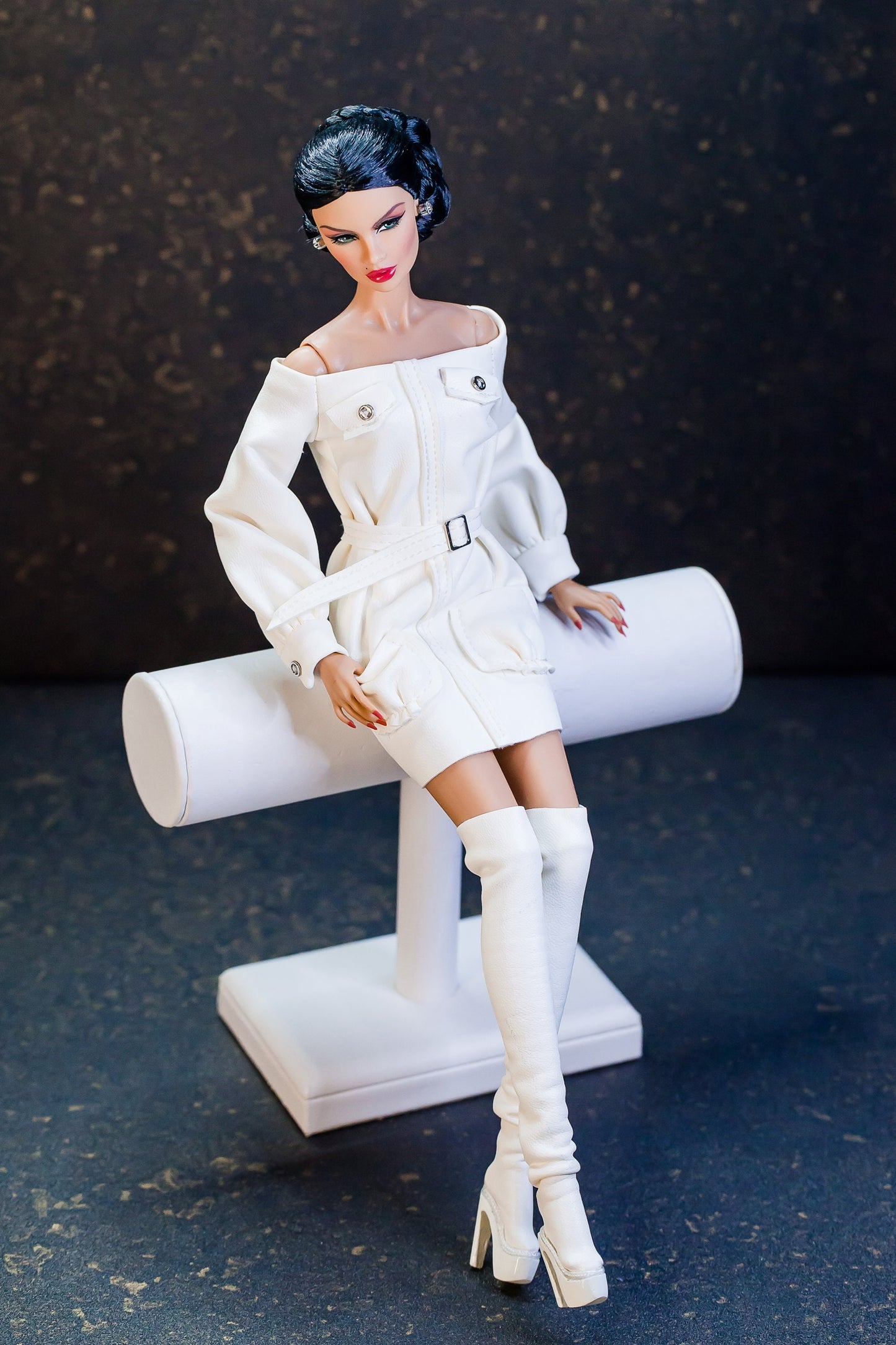 Dress and boots made of artificial leather Integrity Toys Poppy Parker Nu Face Fashion Royalty dolls