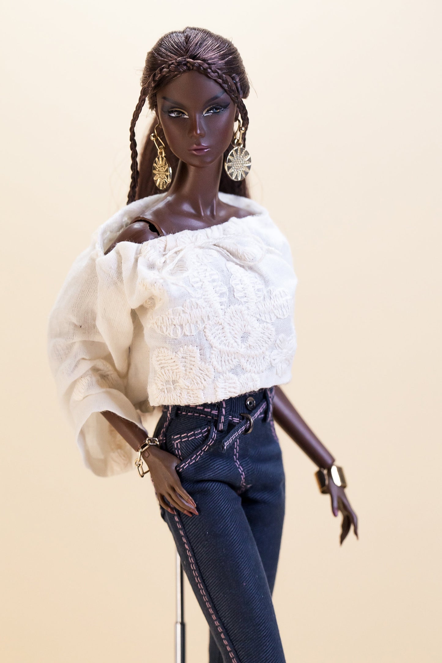 PDF Digital Pattern high waist jeans for BB & Integrity toys dolls. VIDEO tutorial.