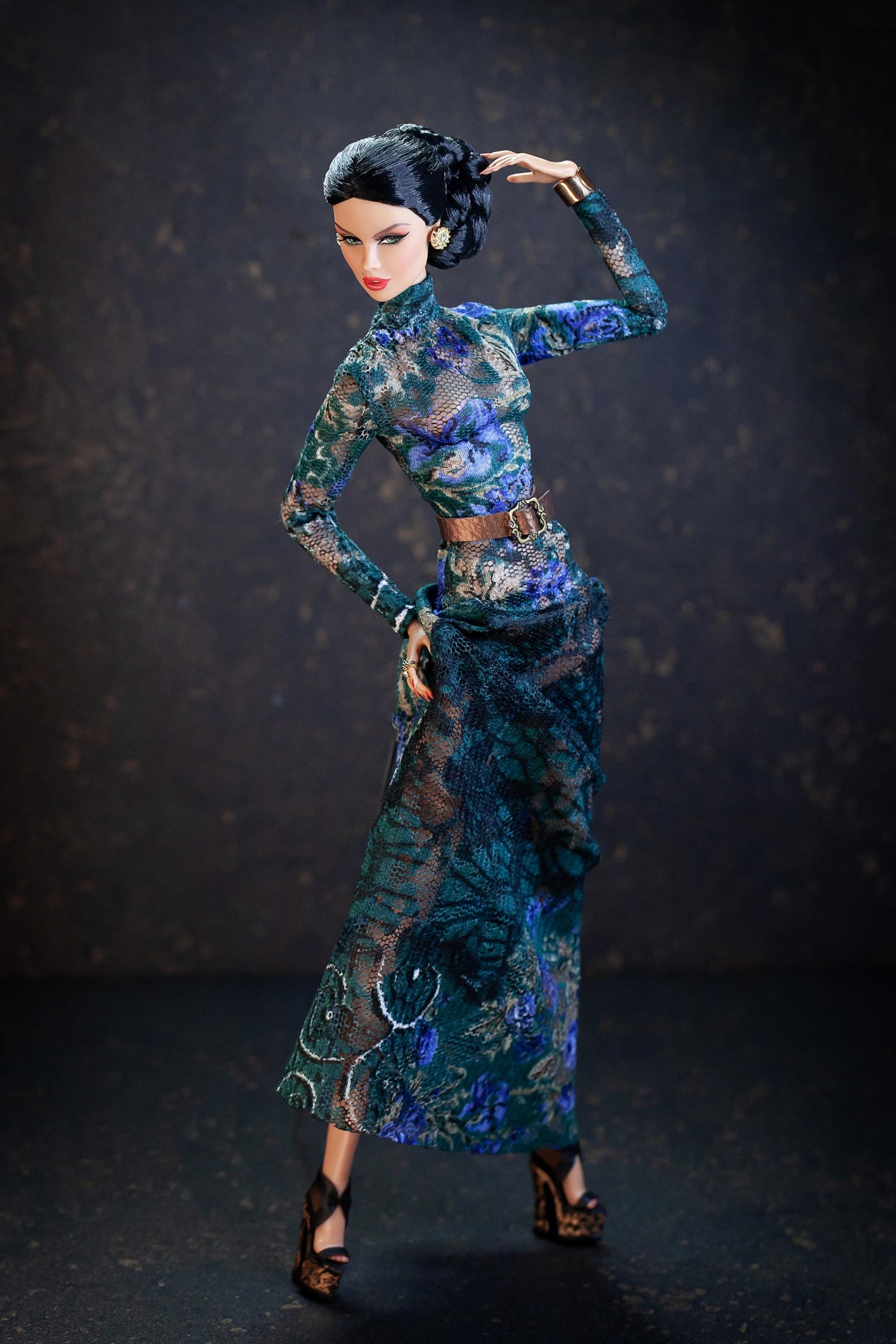 Long dress with sleeves for Integrity Toys Poppy Parker Nu Face Fashion Royalty dolls