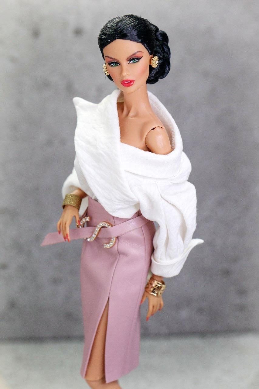 Blouse body and skirt leather imitation for Integrity Toys Poppy Parker Fashion Royalty Nu Face