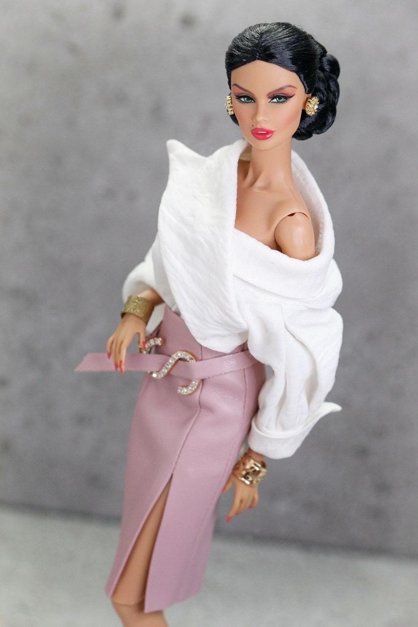 Blouse body and skirt leather imitation for Integrity Toys Poppy Parker Fashion Royalty Nu Face
