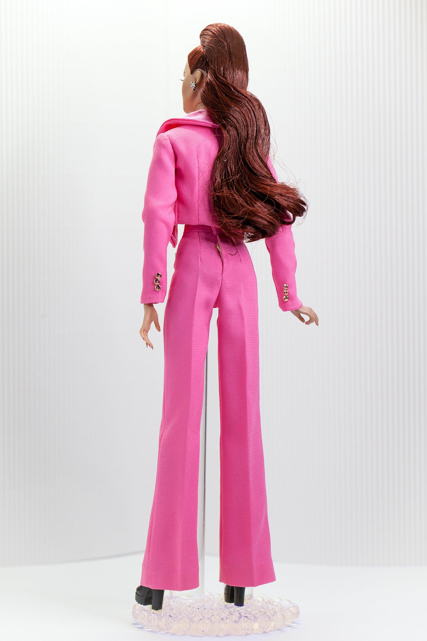 Satin suit, blazer, pants pink red for Integrity Toys Poppy Parker Fashion Royalty Nu Face