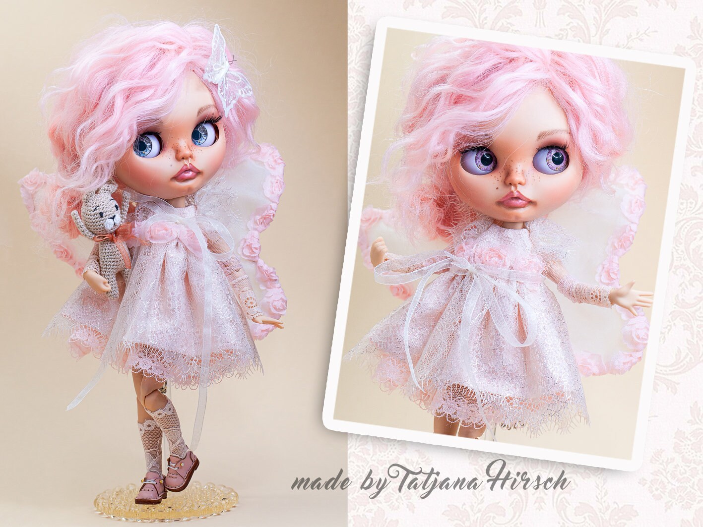PDF Digital Pattern fairy wings for 30 cm 12 inch BB, Blythe dolls. Tik Tok Youtube VIDEO.