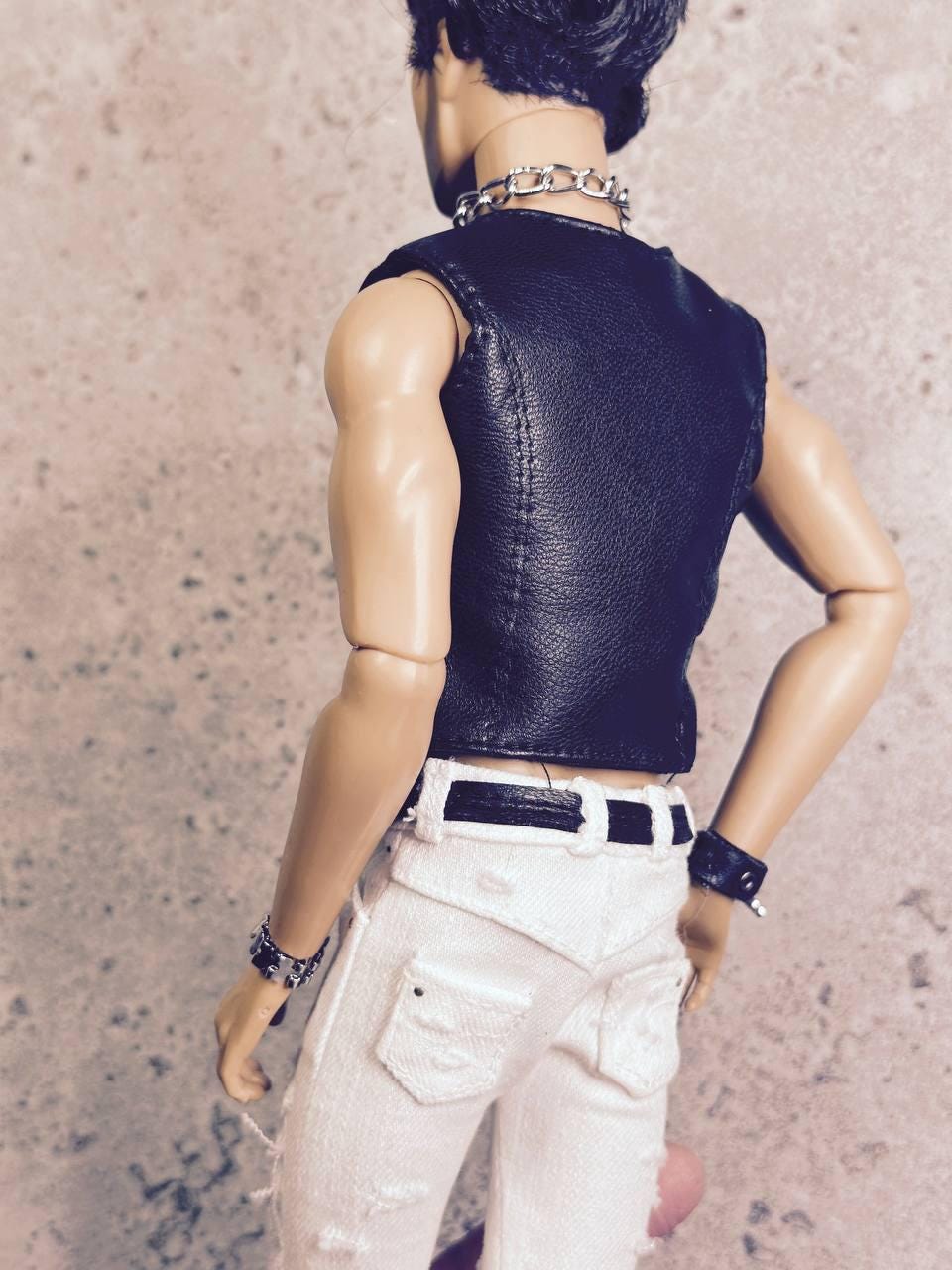 PDF Digital Pattern leather vest for male FR HOMME Monarch doll Integrity toys.
