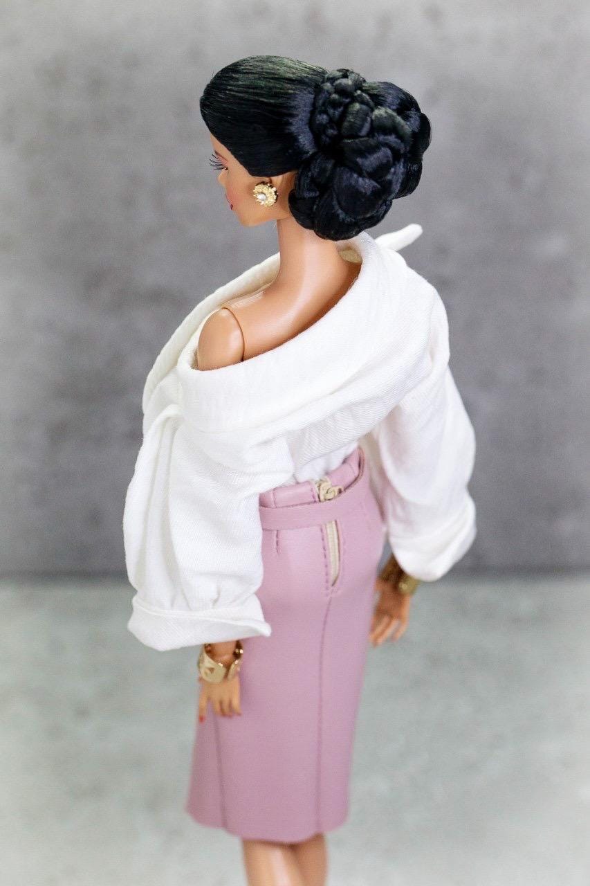 Blouse body and skirt leather imitation for Integrity Toys Poppy Parker Fashion Royalty Nu Face