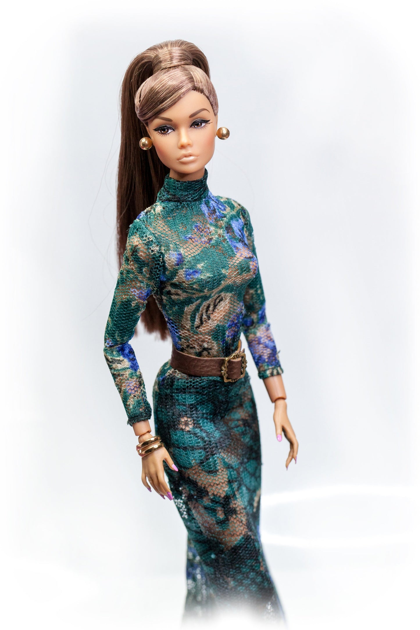 Long dress with sleeves for Integrity Toys Poppy Parker Nu Face Fashion Royalty dolls