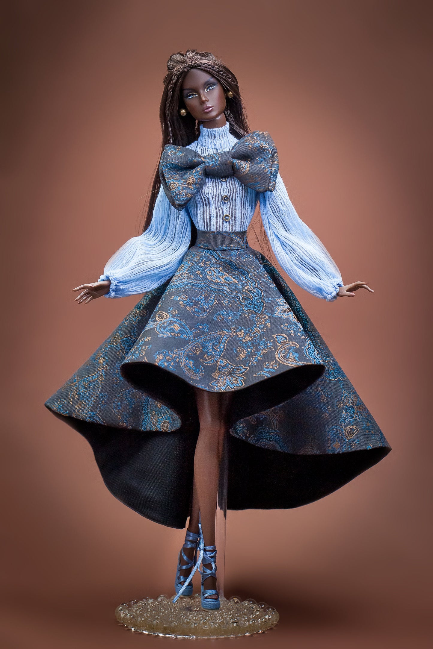 Body blouse and skirt blue for Integrity Toys Poppy Parker Fashion Royalty Nu Face