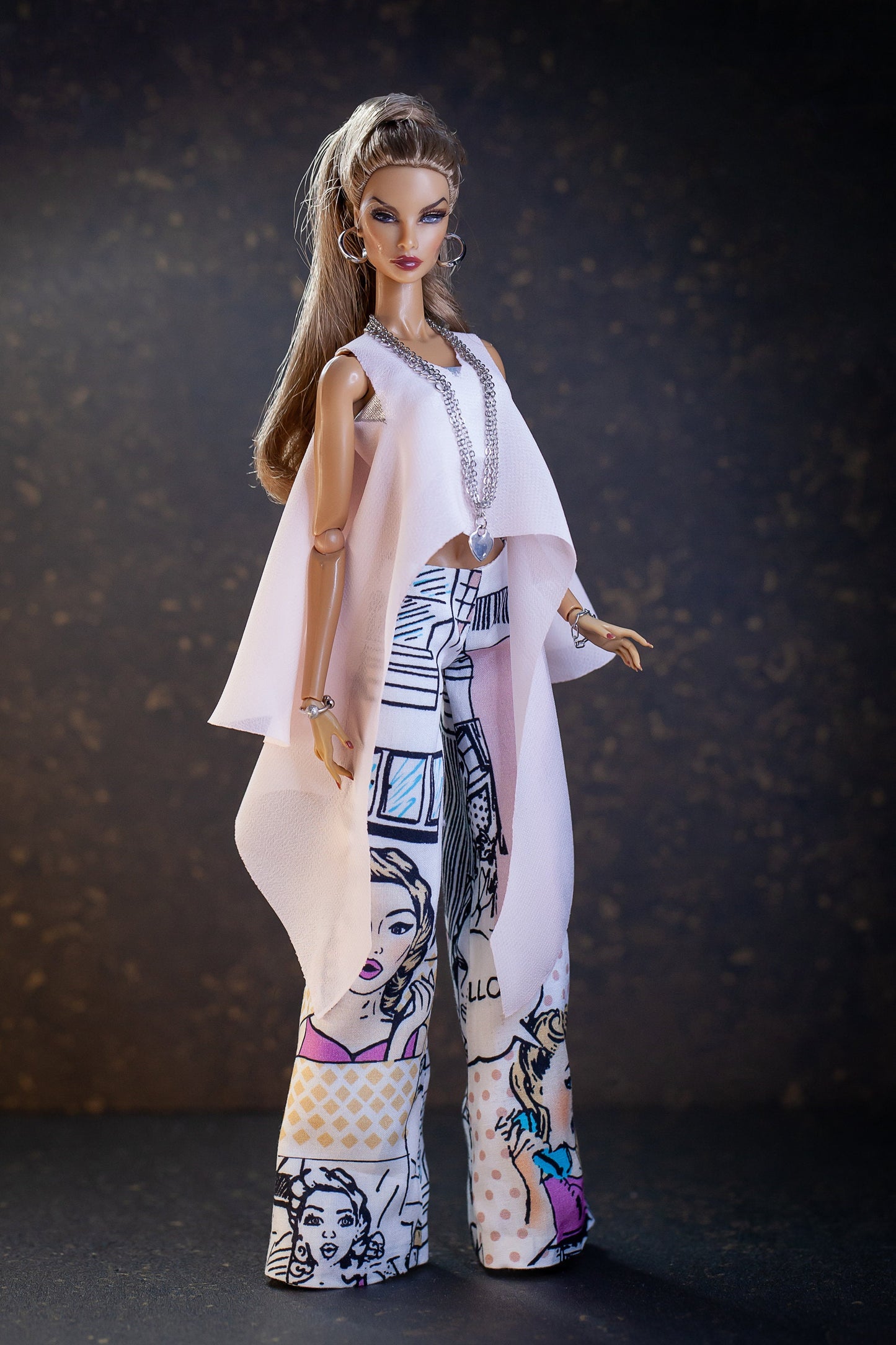 PDF Digital Pattern poncho blouse for BB & Integrity toys dolls. VIDEO making tutorial.