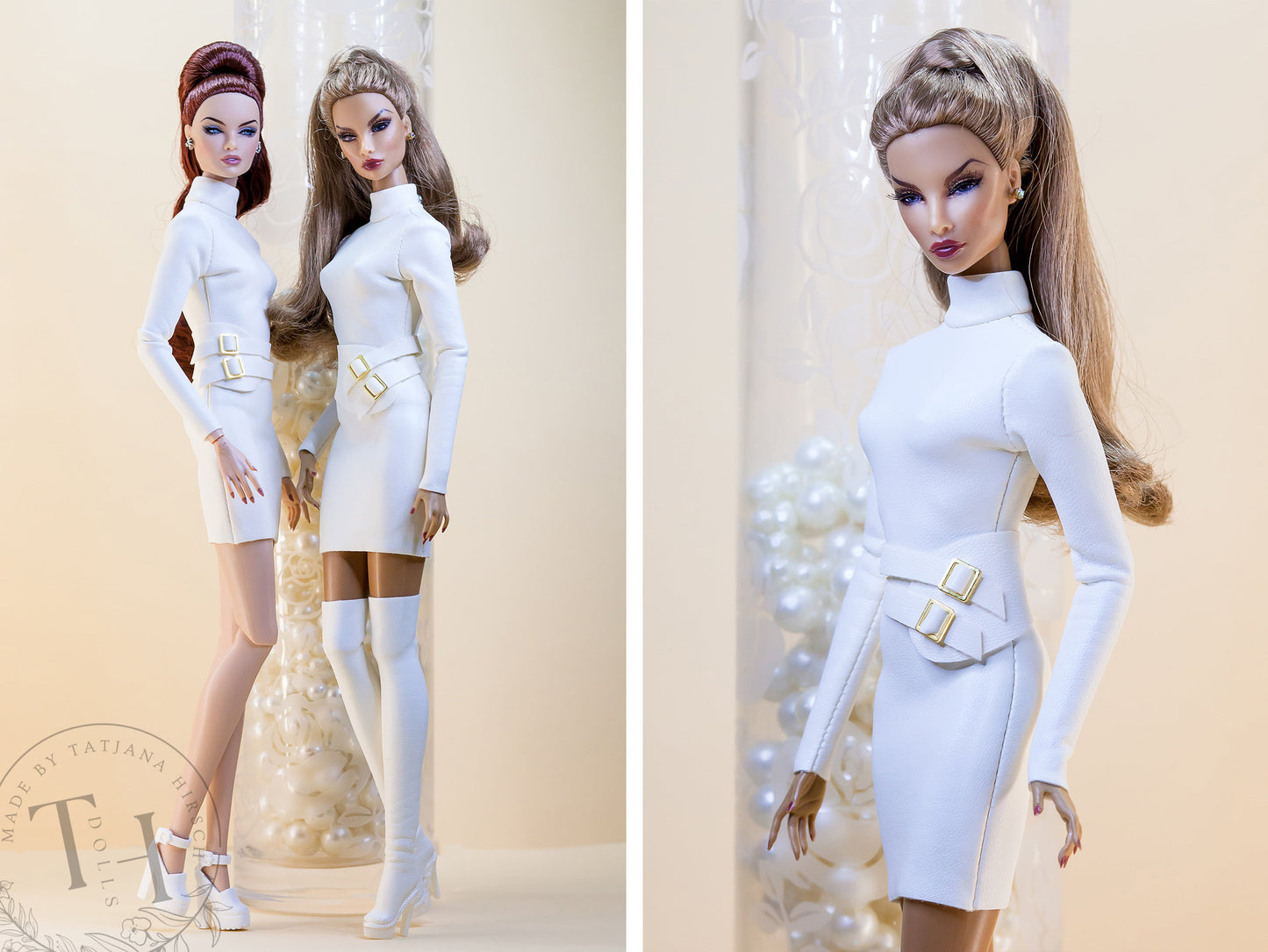 PDF Digital Pattern dress with long sleeves for Fashion Royalty Nu Face Poppy Parker dolls Integrity toys. VIDEO tutorial.