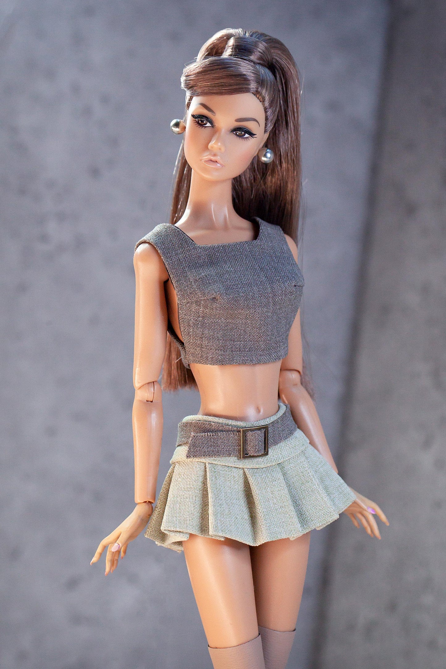 PDF Digital Pattern pleated skirt and top for Fashion Royalty, Nu Face, Poppy Parker, BBMTM, BBSS dolls. + Video tutorial