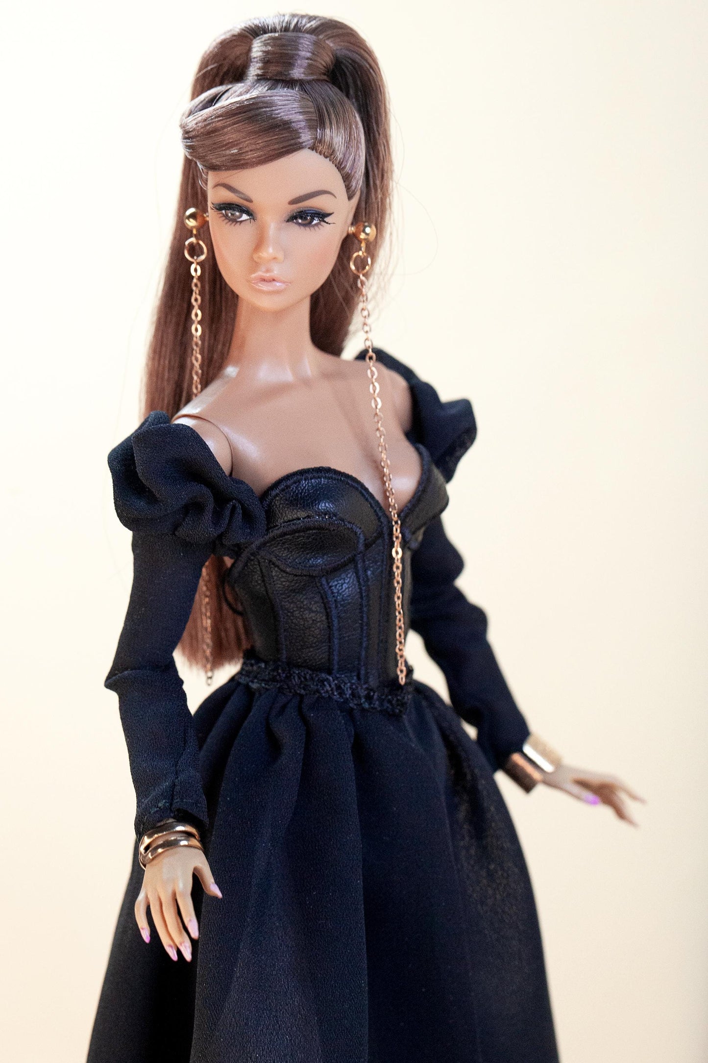 PDF Digital Pattern detachable train and puff sleeves for Fashion Royalty, Nu Face, Poppy Parker, BB 1:6 fashion dolls. + Video tutorial