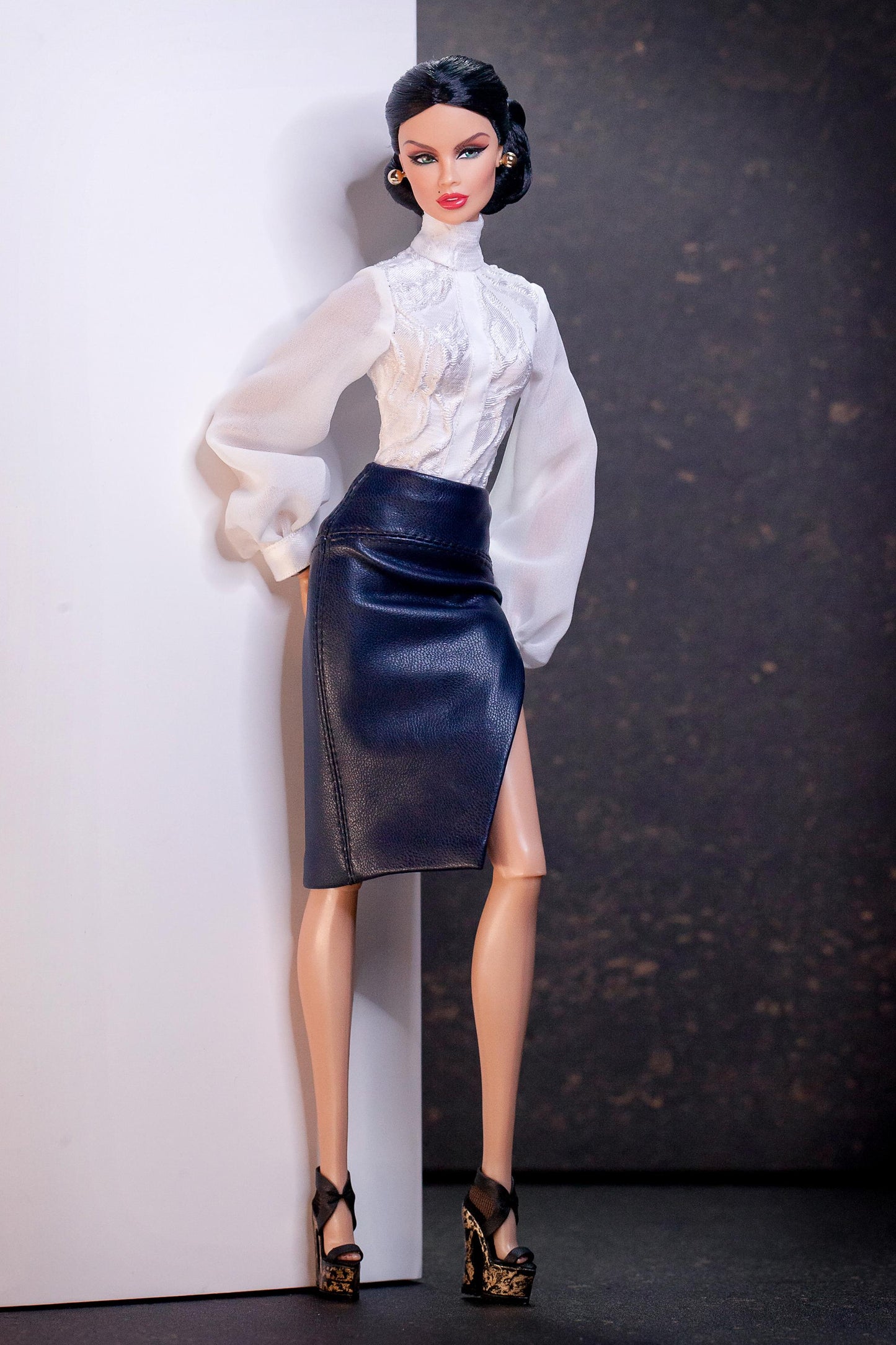 Body and skirt leather imitation for Integrity Toys Poppy Parker Fashion Royalty Nu Face dolls
