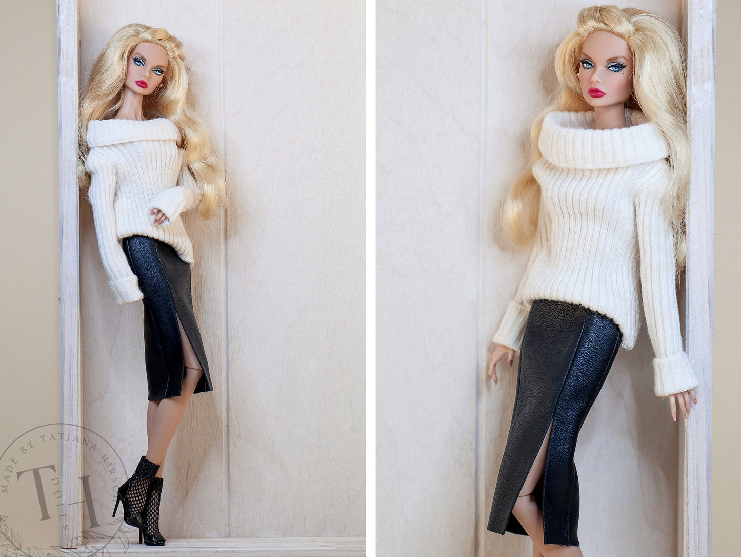 PDF Digital Pattern leather skirt for Poppy Parker doll Integrity toys. VIDEO tutorial.