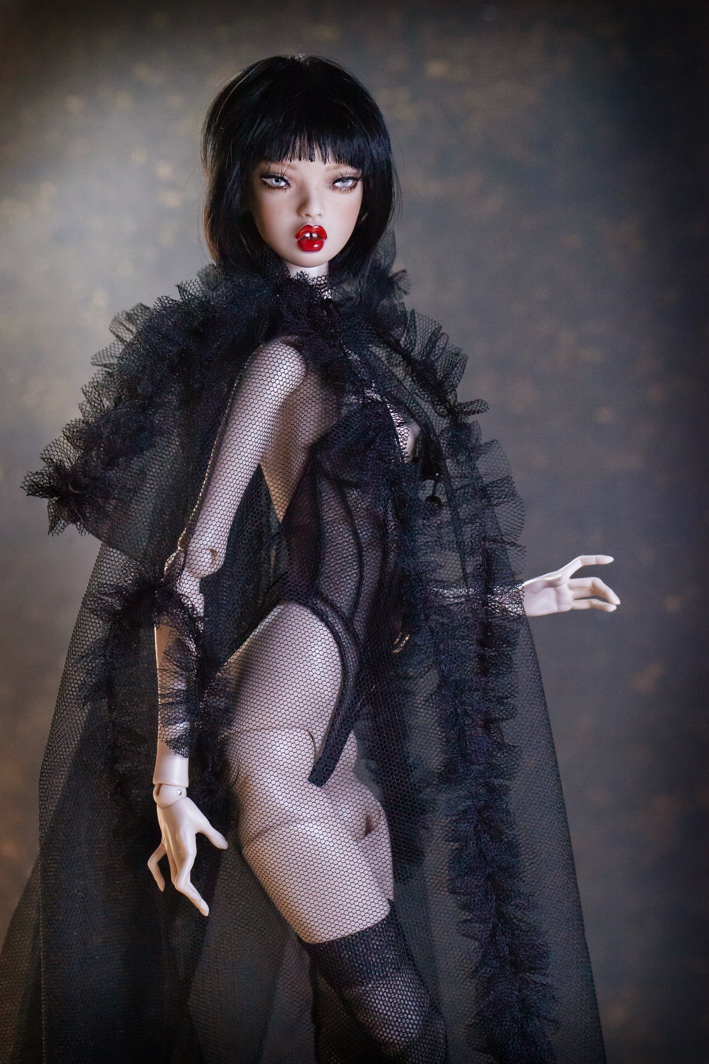 Edle Dessous für Popovy Sisters & Recast Puppen. Body Lingerie Corsage mit Strümpfen und Morgenmantel