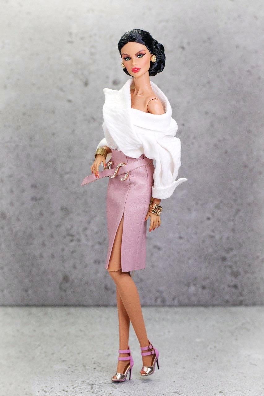 Blouse body and skirt leather imitation for Integrity Toys Poppy Parker Fashion Royalty Nu Face
