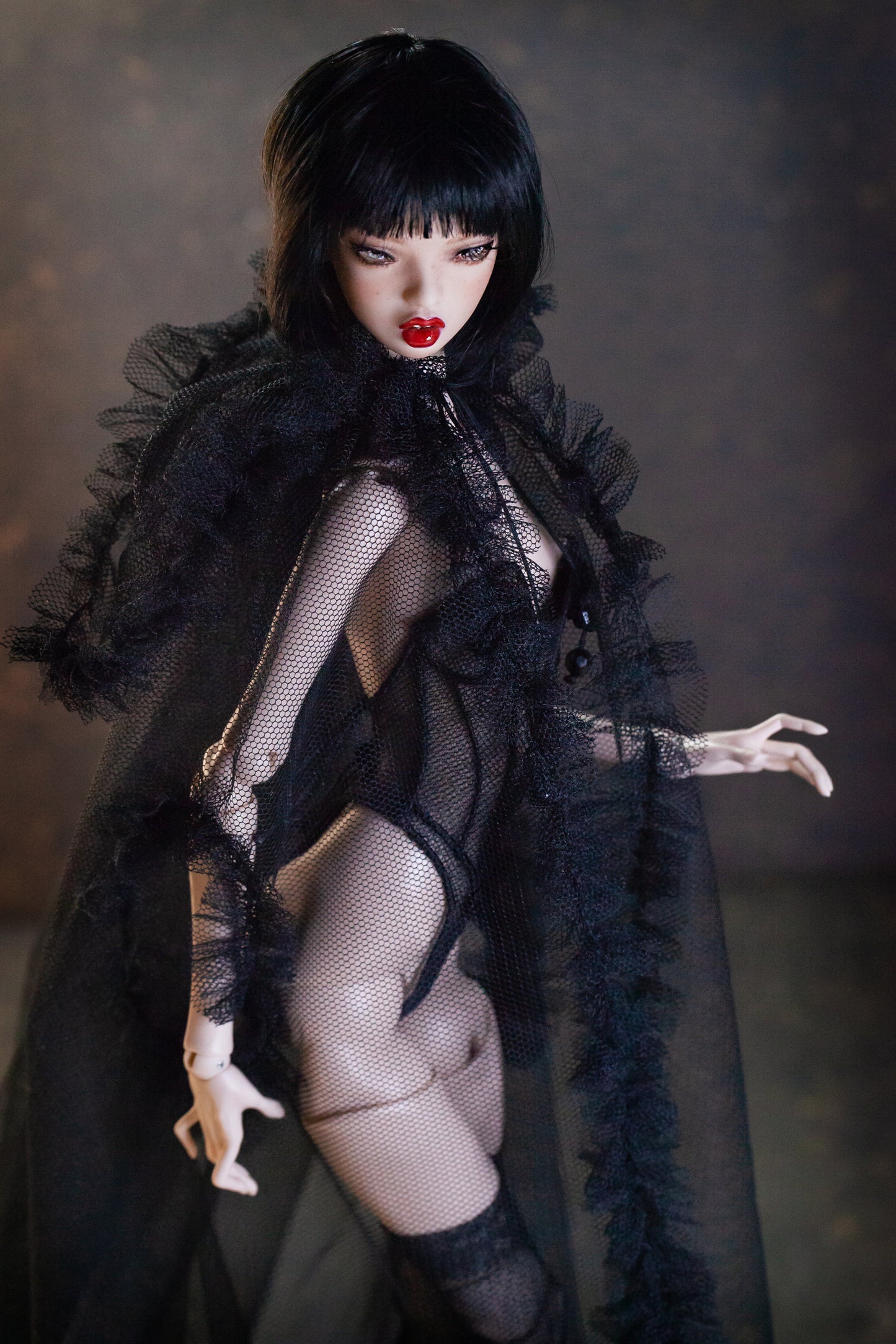 Edle Dessous für Popovy Sisters & Recast Puppen. Body Lingerie Corsage mit Strümpfen und Morgenmantel