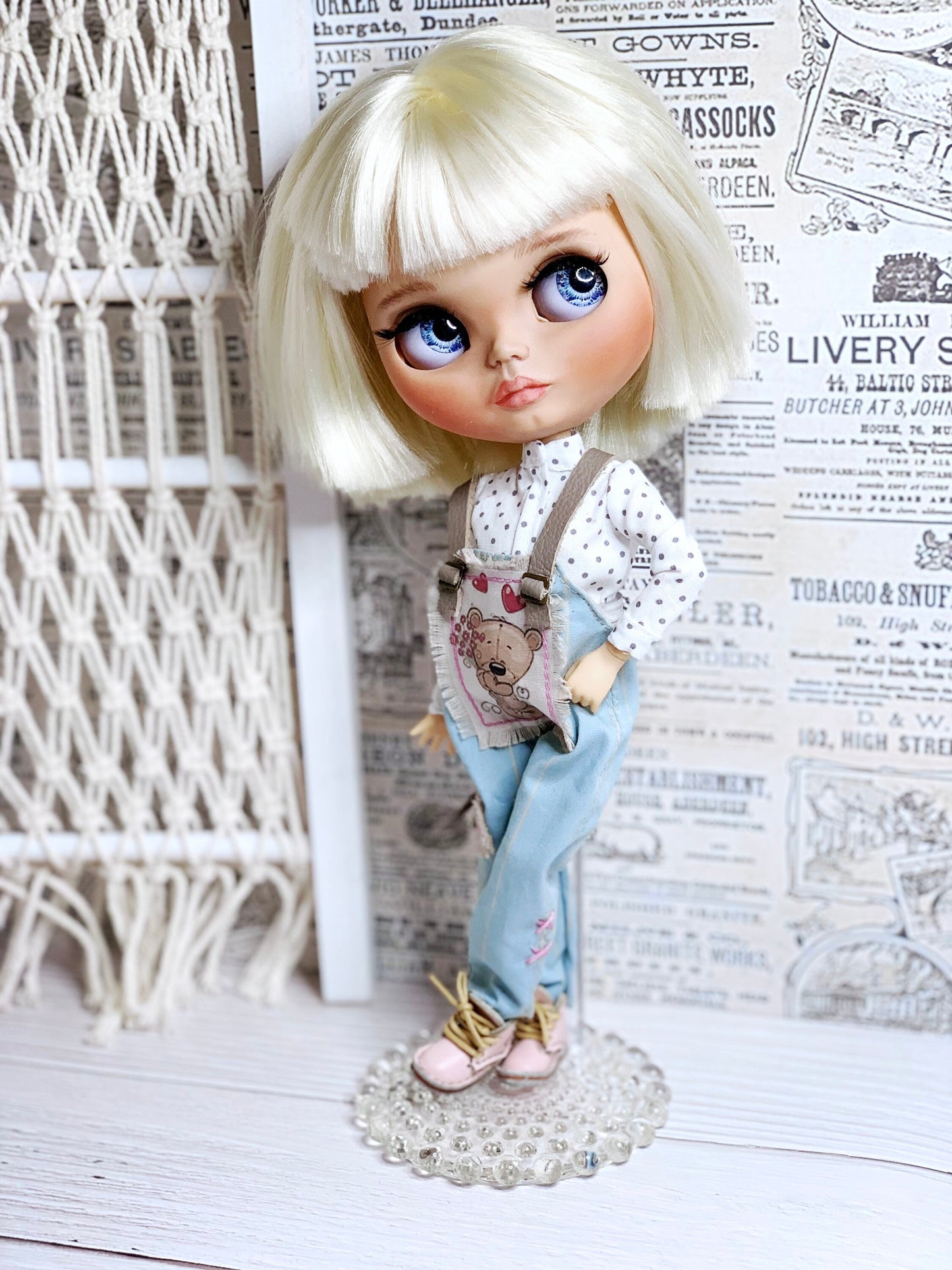 Blythe Outfit: Overalls and Shirt for Dolls. Clothes for 30 cm Dolls