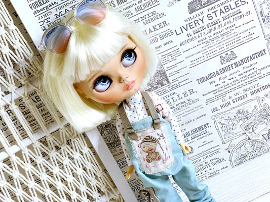 Blythe Outfit: Dungarees, Bib Pants, and Shirt for Dolls. Clothes for 30 cm Dolls