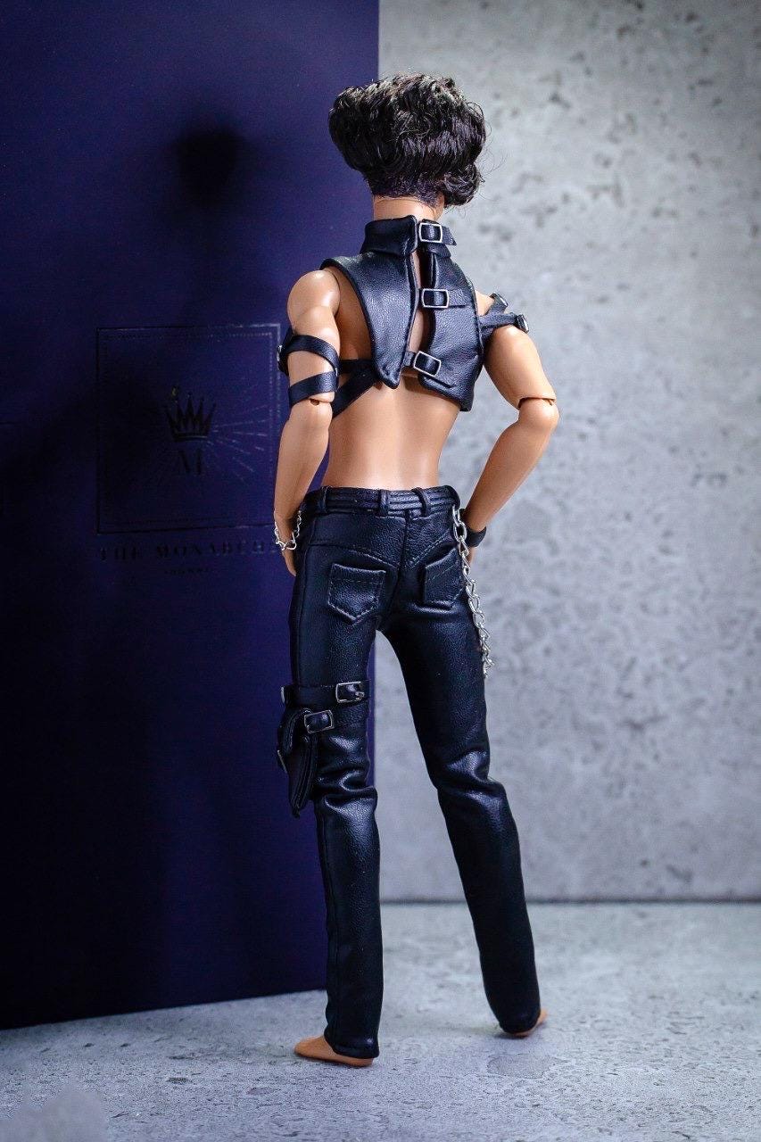 Leather Gothic Punk Outfit for FR Homme Integrity Toys Male Fashion Royalty Doll
