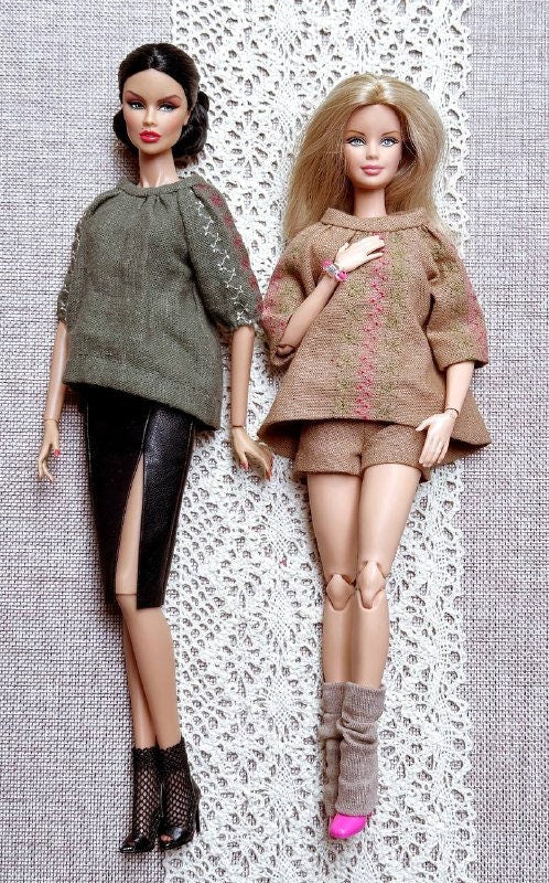 PDF Digital Pattern boho hippie blouse for BB, Poppy Parker, Tulabelle, Fashion royalty, Nu face and Blythe dolls.