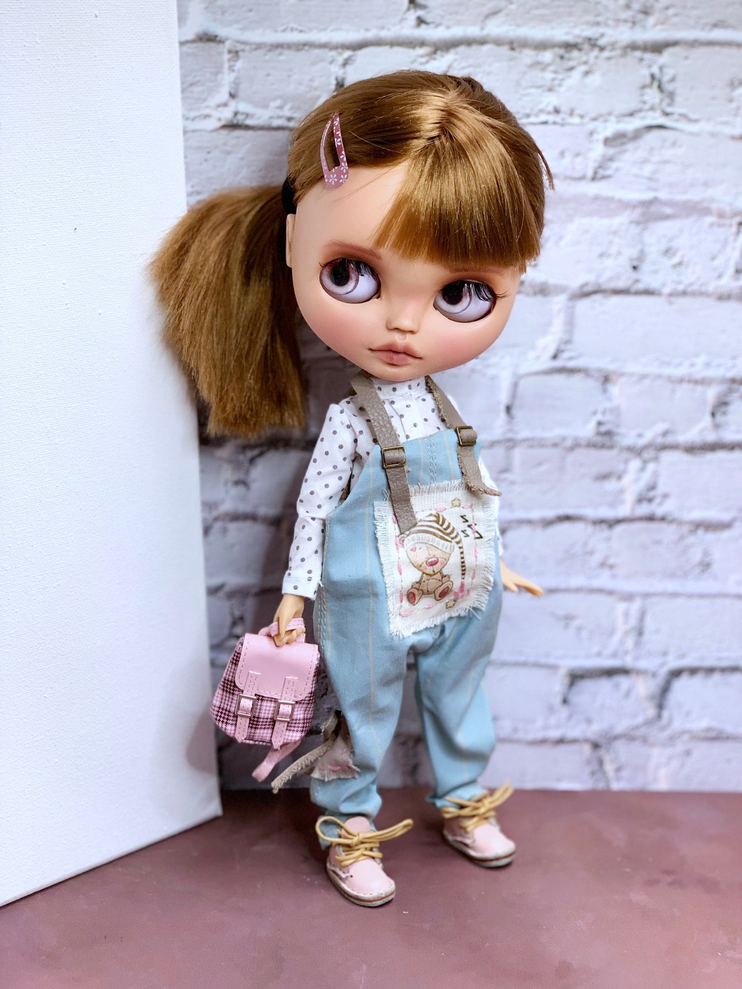 Blythe Doll (OOAK) Doll with medium blonde short hair, brunette 1/6 Custom 30 cm