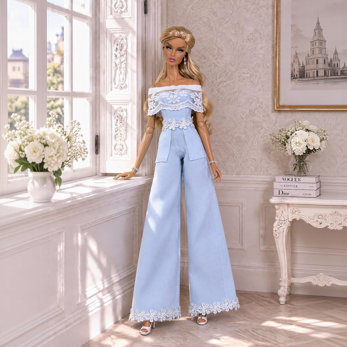 Eleganter Overall Jump suit  für Fashion Royalty Nu Face Xian BB MTM dolls