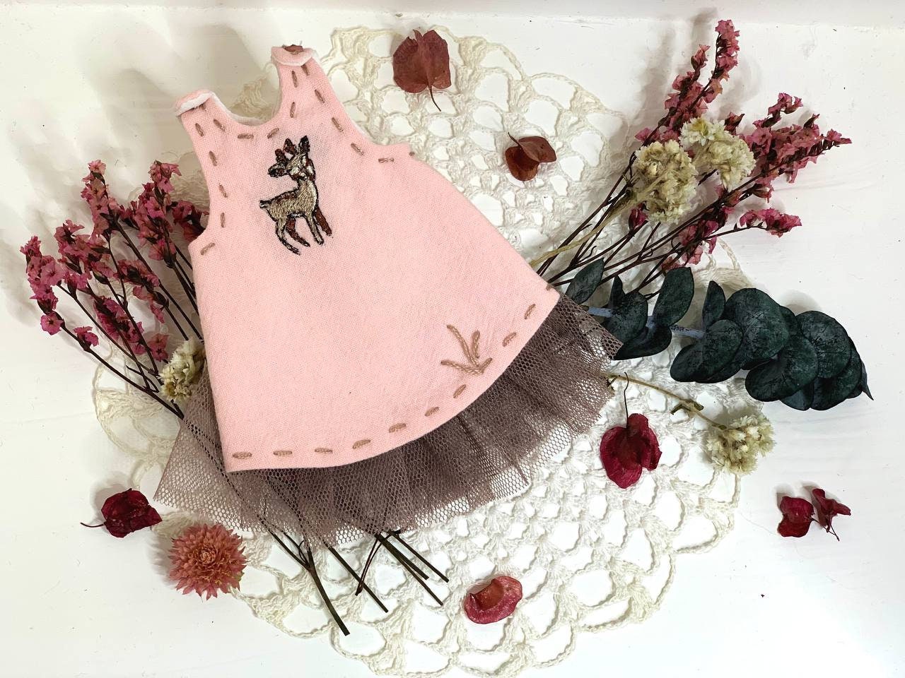 PDF Digital Pattern apron dress for Blythe 1:6 doll. YouTube VIDEO.