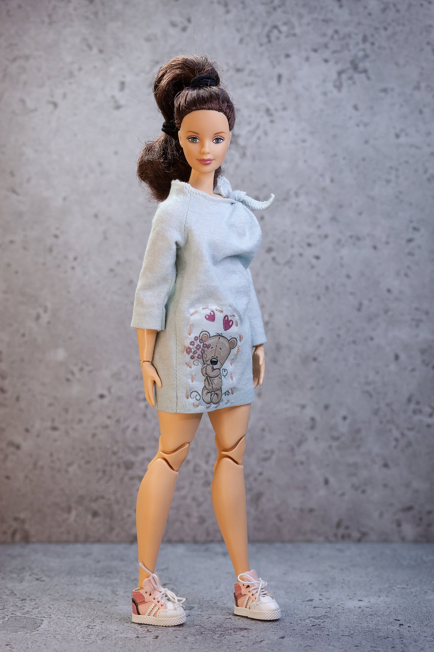 PDF Digital Pattern reglan sleeve dress dress for BB MTM Curv. dolls. Video tutorial.