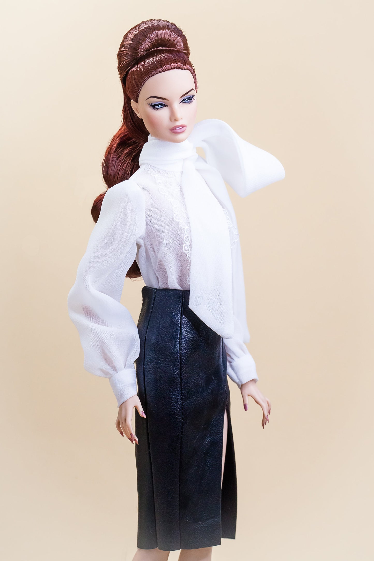Body blouse and skirt imitation leather for Integrity Toys Poppy Parker Fashion Royalty Nu Face dolls