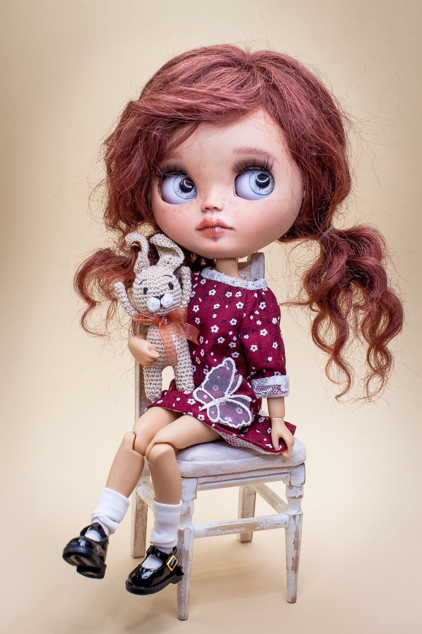 Mulberry dress for Blythe doll. Butterfly dress. 1:6 doll dress.