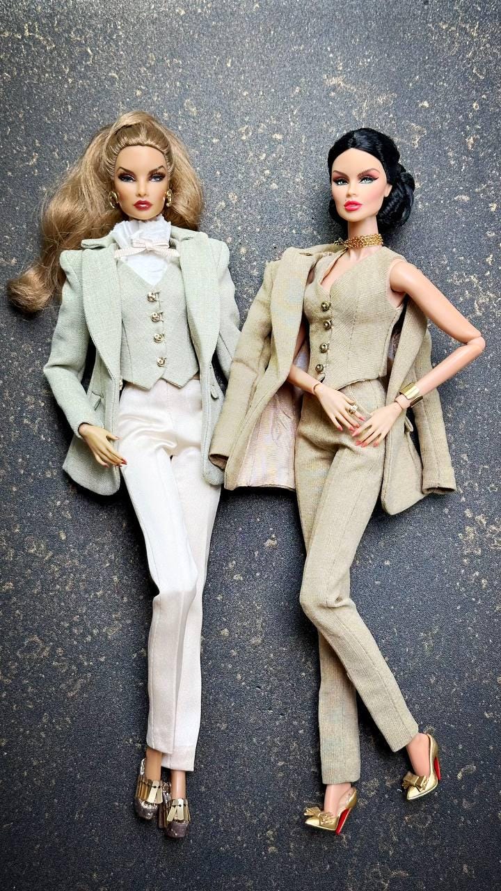 Suit blazer, trousers, vest mint beige for Integrity Toys Poppy Parker Fashion Royalty Nu Face